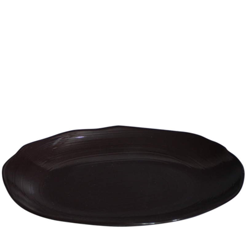 빗살무전사(브라운) 빗살볶음밥접시13인치 (최장 지름 330mm) 멜라민 업소용 식당그릇