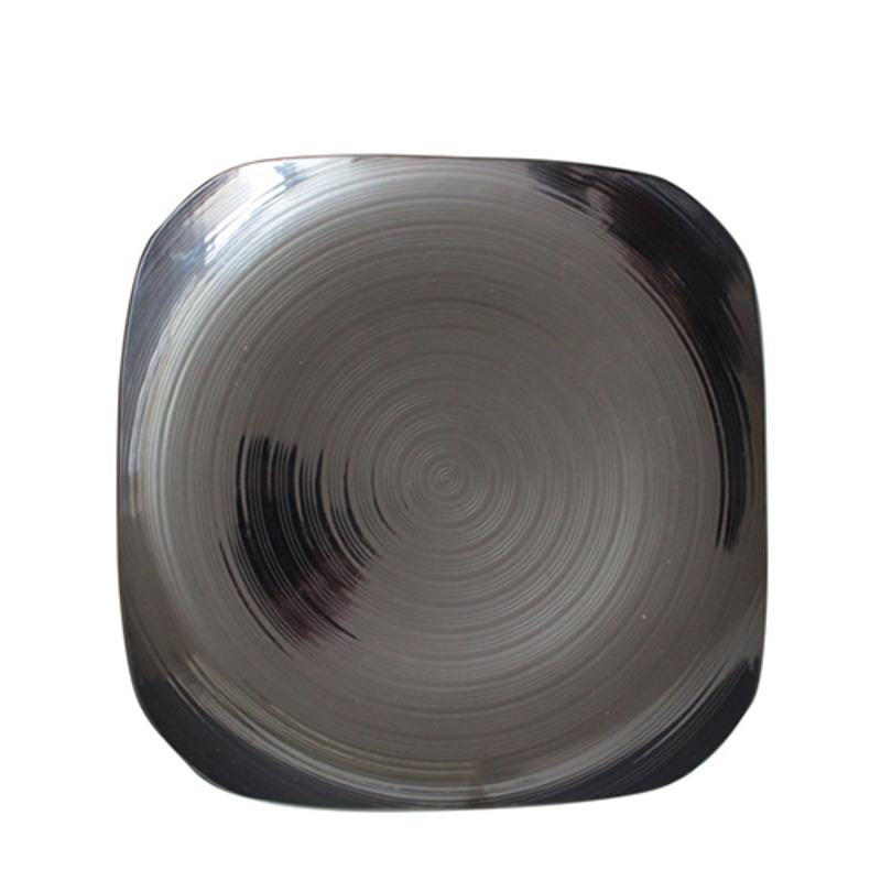 빗살무전사(블랙) 빗살사각접시13인치 (최장 지름 325mm) 멜라민 업소용 식당그릇