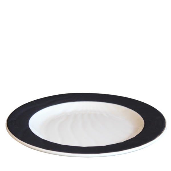 파인즈라인(블랙) 사파무늬뷔페접시9.5 멜라민 업소용 식당그릇