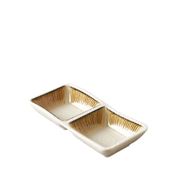 카푸치노 줄무늬웨이브쌍초장기 멜라민 업소용 식당그릇