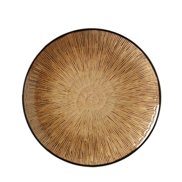 카푸치노 줄무늬원형접시16 멜라민 업소용 식당그릇