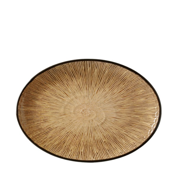 카푸치노 줄무늬타원접시14 멜라민 업소용 식당그릇