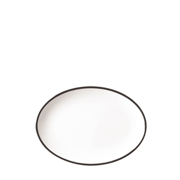 흑백투톤 타원접시8 D2208L (205mm) 멜라민 업소용 식당그릇