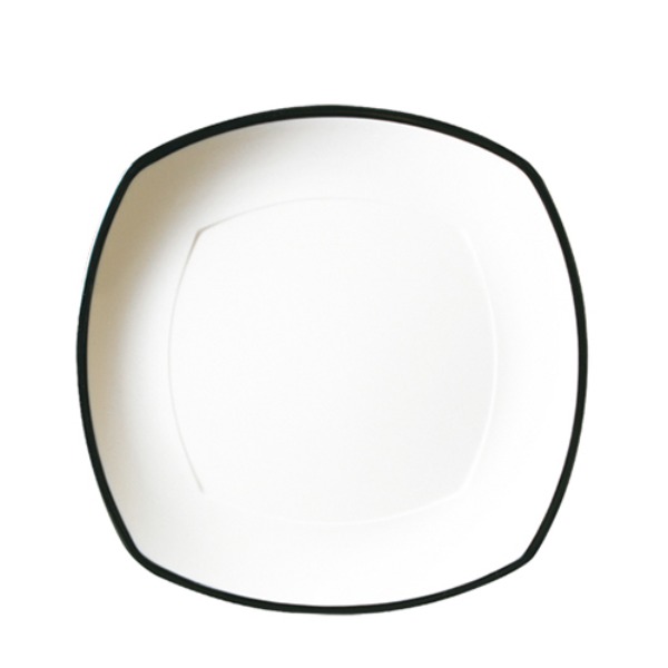 흑백투톤 사각접시14 D3114L (345mm) 멜라민 업소용 식당그릇