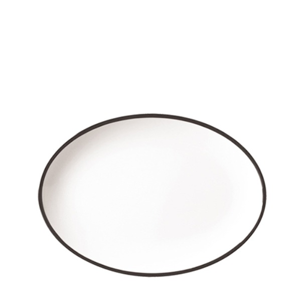흑백투톤 타원접시11 D2211L (280mm) 멜라민 업소용 식당그릇