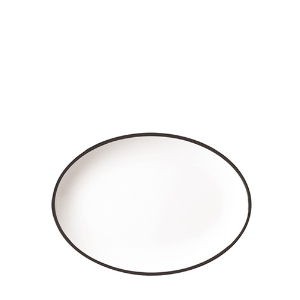 흑백투톤 타원접시9 D2209L (230mm) 멜라민 업소용 식당그릇