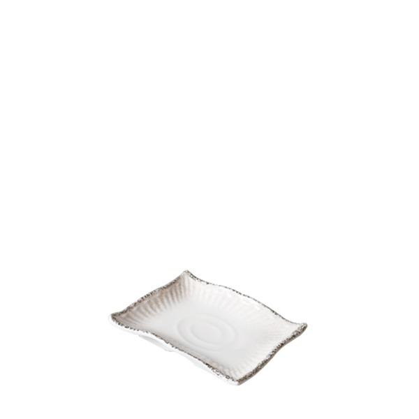 화이트마블 줄무늬앞접시4인치 (최장 지름 130mm) 멜라민 업소용 식당그릇