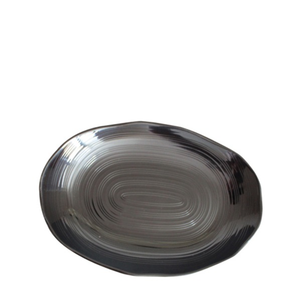 빗살무전사(블랙) 빗살타원접시11인치 (최장 지름 275mm) 멜라민 업소용 식당그릇