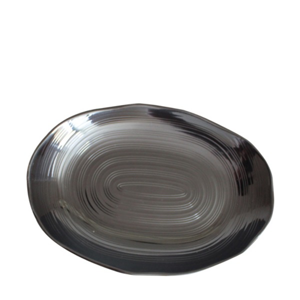 빗살무전사(블랙) 빗살타원접시13인치 (최장 지름 330mm) 멜라민 업소용 식당그릇