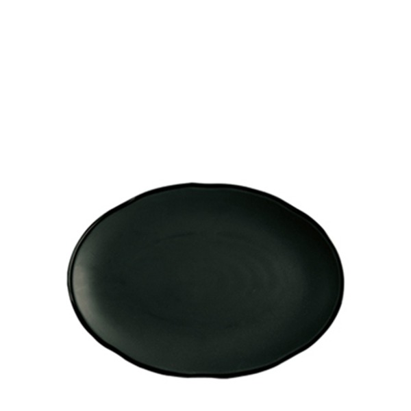 블랙토기 타원접시13인치 (지름 335mm) 멜라민 업소용 식당그릇