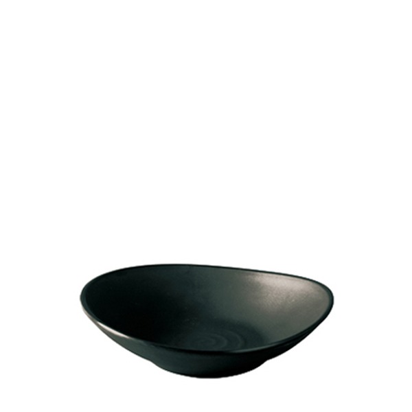 블랙토기 웨이브찬기6.5인치 (최장 지름 165mm) 멜라민 업소용 식당그릇
