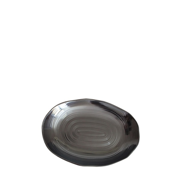 빗살무전사(블랙) 빗살타원접시8인치 (최장 지름 205mm) 멜라민 업소용 식당그릇