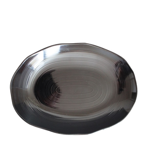 빗살무전사(블랙) 빗살볶은밥접시 (최장 지름 310mm) 멜라민 업소용 식당그릇