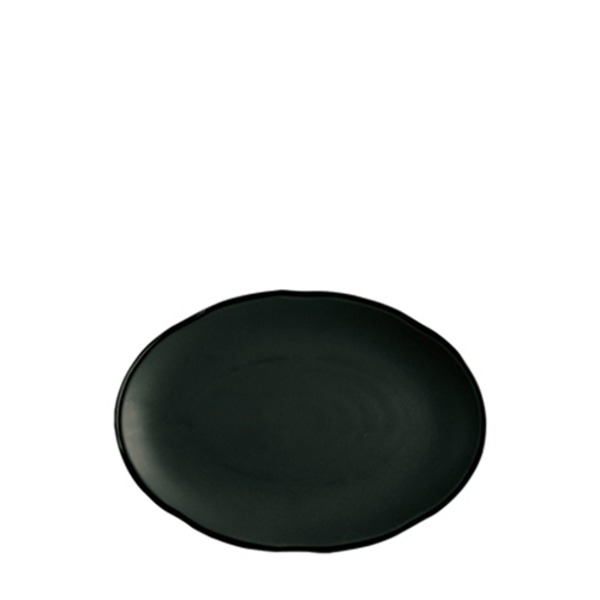 블랙토기 타원접시11인치 (지름 280mm) 멜라민 업소용 식당그릇