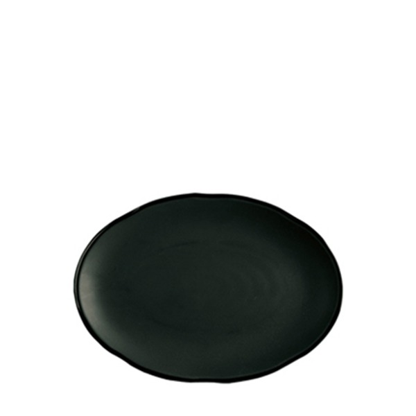 블랙토기 타원접시12인치 (지름 310mm) 멜라민 업소용 식당그릇