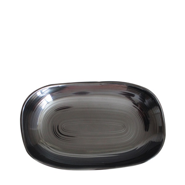빗살무전사(블랙) 빗살골든직사각접시2호 (최장 지름 200mm) 멜라민 업소용 식당그릇