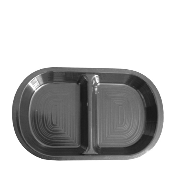 빗살무전사(블랙) 빗살직2절찬접시 (최장 지름 208mm) 멜라민 업소용 식당그릇