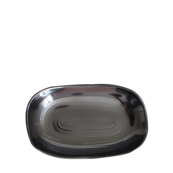 빗살무전사(블랙) 빗살골든직사각접시1호 (최장 지름 180mm) 멜라민 업소용 식당그릇