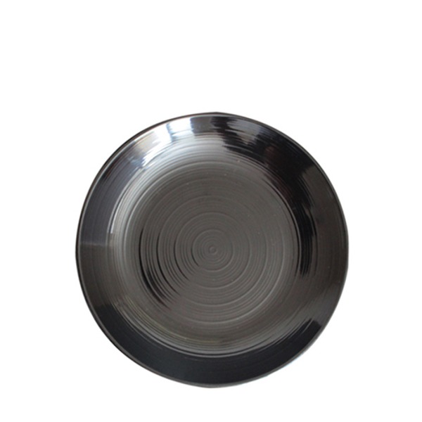 빗살무전사(블랙) 빗살원형접시10인치 (지름 254mm) 멜라민 업소용 식당그릇