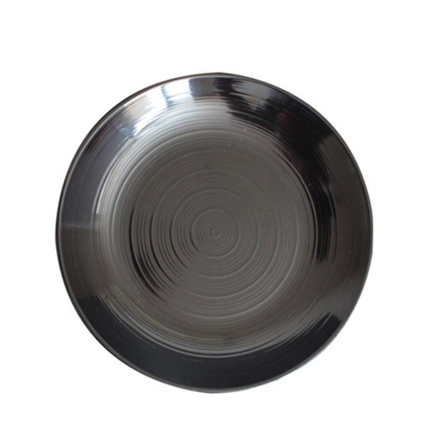빗살무전사(블랙) 빗살원형접시13인치 (지름 335mm) 멜라민 업소용 식당그릇