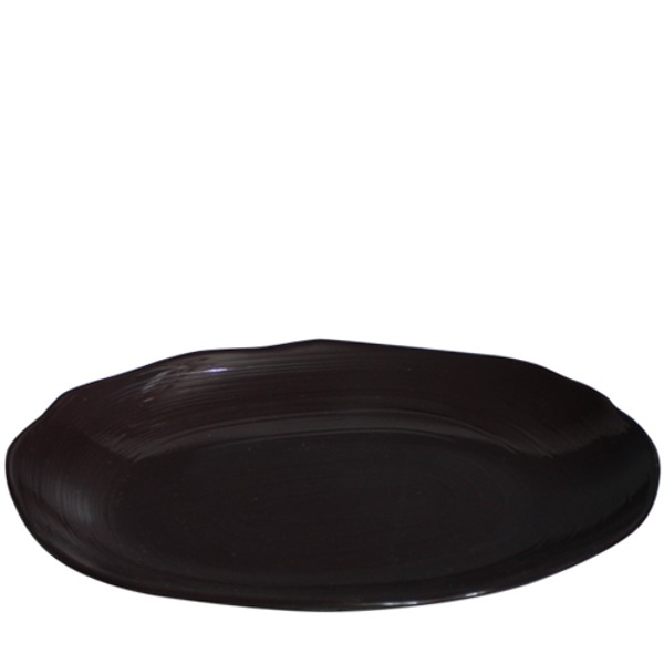 빗살무전사(브라운) 빗살볶음밥접시12인치 (최장 지름 310mm) 멜라민 업소용 식당그릇