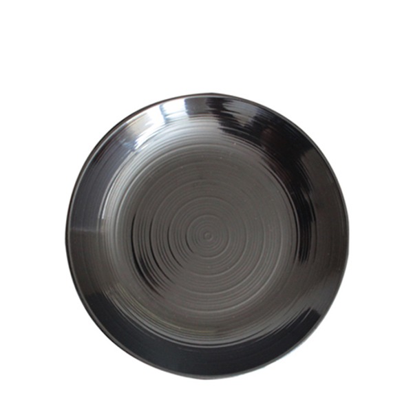 빗살무전사(블랙) 빗살원형접시11인치 (지름 280mm) 멜라민 업소용 식당그릇