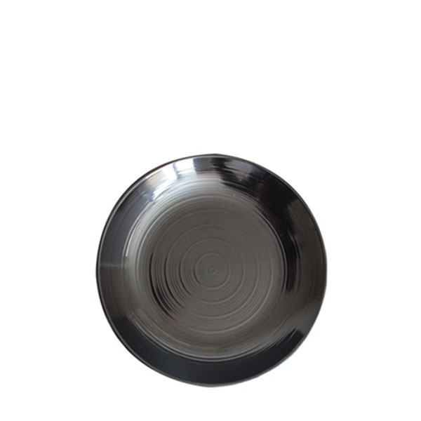 빗살무전사(블랙) 빗살원형접시7인치 (지름 178mm) 멜라민 업소용 식당그릇