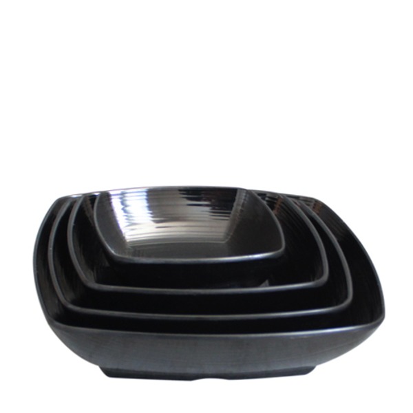 빗살무전사(블랙) 빗살깊은사각찬기3호 (최장 지름 142mm) 멜라민 업소용 식당그릇