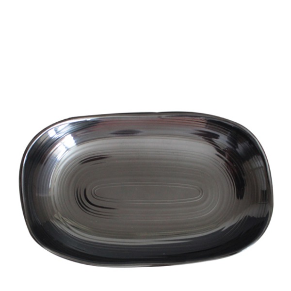 빗살무전사(블랙) 빗살골든직사각접시3호 (최장 지름 235mm) 멜라민 업소용 식당그릇
