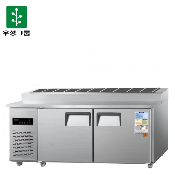 우성 직냉식 김밥테이블 6자 올냉장 (올스텐/디지털) A/S 영업용 카페