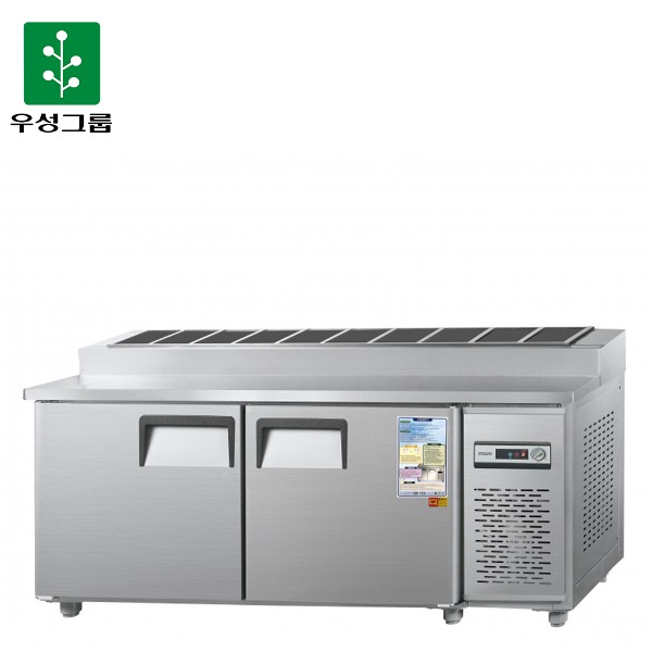 우성 직냉식 김밥테이블 6자 올냉장 (올스텐/아날로그) A/S 영업용 카페